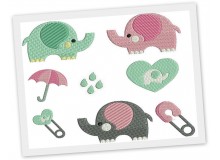 Stickserie Elefanten Baby